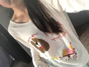 佐敘韓系慵懶風(fēng)寬松圓領(lǐng)長(zhǎng)袖t恤衫2025夏季新款百搭卡通印花防曬罩衫 杏色 M （95-105斤） 曬單實(shí)拍圖