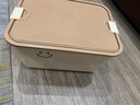 京東物流 收納盒零食水果雜物收納筐塑料手提帶蓋家居衣物收納箱 【加大號單個】 36*26*16cm 奶咖色 曬單實拍圖