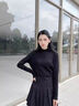 皮爾卡丹（pierre cardin）鄂爾多市100羊毛衫女冬半高領(lǐng)洋氣羊毛純色修身針織打底衫毛衣 07杏色 寬松款 S 曬單實拍圖