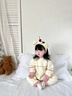 迪士尼（Disney）嬰兒衣服春秋冬新款連體衣棉保暖六個(gè)月寶寶秋裝女寶夾棉睡衣秋 草莓公主 73cm 曬單實(shí)拍圖