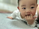 貝瑞加（Babyprints）寶寶護(hù)膝地板襪子套裝夏季學(xué)爬護(hù)具兒童學(xué)步防摔護(hù)肘 2副 藍(lán)灰M 曬單實拍圖