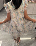 FIDQIOG國際品牌女童洋裝2025新款夏季海邊沙灘公主裙兒童夏裝飛袖碎花背心裙子 單裙子 150 cm 曬單實拍圖