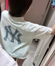 美職棒（MLB）官方旗艦 男女情侶裝短袖25夏季新款上衣后背仿牛仔老花半袖服T恤 紐約洋基隊(duì)0953/象牙色 XL 180/100A 曬單實(shí)拍圖