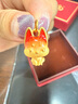 周大生黃金吊墜足金小狐貍果凍琺瑯3D硬金獨(dú)角獸跳跳鹿生日禮物送女友 小火狐吊墜-不含鏈 1.45g-【單吊墜,不含鏈,介意慎拍】 曬單實(shí)拍圖