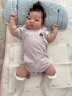 湯尼倍兒嬰兒夏季包屁衣莫代爾棉薄款連體衣女寶系帶短袖三角哈衣 淺紫色 73cm 曬單實(shí)拍圖
