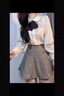她芙（tafu）品牌女裝小香風(fēng)套裝女2025春秋新款韓版氣質(zhì)名媛收腰顯外套半身裙 灰色 M 曬單實拍圖