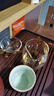 高茗日式公道杯玻璃茶具分茶器帶茶漏一體泡茶杯高端公杯茶海茶漏套裝 金色把公杯+茶漏400ml 曬單實(shí)拍圖