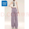 真維斯JEANS紫色工裝休閑褲女2025夏季薄款工裝褲高腰美式運動登山褲子 紫色（加長） M 曬單實拍圖