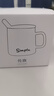 傳旗陶瓷馬克杯帶勺蓋咖啡杯牛奶杯早餐杯辦公杯男女茶杯描金白400ml 曬單實(shí)拍圖
