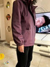 緹米媗小個子媽媽春裝外套洋氣中老年女裝2025春季新款休閑減齡連帽上衣 紫色（休閑百搭外套） 2XL 建議穿105-120斤 曬單實拍圖
