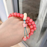 玉貝莎（YUBEISHA）保真藕粉色菩提根手串女款配飾設計手持手鏈生日禮物 【火燒檢驗真假/假一賠十】 曬單實(shí)拍圖