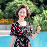 俞兆林媽媽泳衣女遮肚顯瘦保守分體中老年泡溫泉夏大碼游泳裝 曬單實拍圖