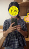 茵曼（INMAN）【商場(chǎng)同款】法式格子襯衫2025夏季女裝新款短袖娃娃衫襯衣 藏青藍(lán) 63.1%棉 36.9%聚酯纖維 S 曬單實(shí)拍圖