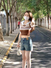 乖甜星美式高街辣妹牛仔短褲女夏季薄款2025新款高腰修身顯瘦復(fù)古褲子 復(fù)古藍(lán)牛仔 M 55kg-45 曬單實(shí)拍圖