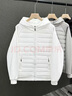 尡韻2025年秋冬季潮牌高級感成熟穩重男裝輕薄款連帽休閑拼接棉衣外套 白色 XL 曬單實(shí)拍圖