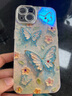 鹿途者 DEERWALKins藍光水鉆蝴蝶適用蘋(píng)果17pro max手機殼iphone15腕帶鏈條11新款12高級感小眾16promax網(wǎng)紅保護套 藍光水鉆蝴蝶+單殼 iPhone 13 曬單實(shí)拍圖