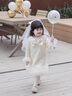 G.DUCKKIDS小黃鴨童裝女童連衣裙春秋冬季公主裙小香風(fēng)兒童套裝夾棉生日禮服 米白色加厚 90 尺碼建議1~2歲cm 曬單實(shí)拍圖