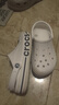 crocs卡駱馳洞洞鞋貝雅卡駱班輕便耐磨一腳蹬休閑鞋|205089 白/深藍(lán)-126 40 (250mm) 曬單實拍圖