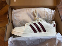 adidas NY 90 STRIPES經(jīng)典運(yùn)動(dòng)板鞋男女春季新款阿迪達(dá)斯三葉草 漢玉白/紅色/金色   39 曬單實(shí)拍圖