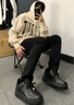 KAPPA卡帕男鞋板鞋男夏季新款鞋子男女同款情侶運(yùn)動(dòng)鞋厚底減震休閑鞋男 黑武士 44 曬單實(shí)拍圖