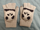 蕉內基礎320Color兒童手套男女童保暖翻蓋半邊絨動(dòng)物城半指手套秋冬季 曬單實(shí)拍圖