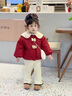 G.duck小黃鴨女童棉服冬季嬰兒棉衣兒童拜年服紅色寶寶棉襖喜慶夾棉外套 紅色 80 cm 曬單實(shí)拍圖