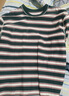 三彩2025秋款彩色條紋T恤休閑寬松圓領(lǐng)落肩袖套頭衫顯瘦M 墨綠條紋 L 165/88A 曬單實(shí)拍圖