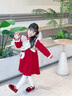 G.DUCKKIDS小黃鴨童裝拜年服女童連衣裙秋冬季兒童加絨裙子中式唐裝公主裙女 紅色 140 建議130-140cm9-10歲cm 曬單實(shí)拍圖