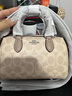 蔻馳（COACH）【官方授權(quán)店】女士手提單肩斜挎包波士頓包PVC配皮送女友禮物 CW330SVXCU豆沙粉 曬單實拍圖