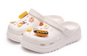 名創(chuàng)優(yōu)品（MINISO）洞洞鞋女款2025新款eva防滑防臭沙灘鞋增高涼拖鞋女夏季外穿 白色+美食集(10個)滴塑 40-41 曬單實拍圖