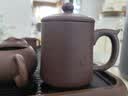 八璽（BAXI）宜興名家手工紫砂杯茶杯辦公室男士泡茶杯辦公杯蓋杯送禮刻字茶具 清心紫泥蓋杯-420ml（杯+蓋） 收藏證書(shū)禮盒手提袋（見(jiàn)圖8） 曬單實(shí)拍圖