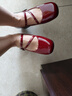 天美意鞋子女鞋商場(chǎng)同款瑪麗珍鞋粗跟復古休閑女單鞋2025新款CRW28AQ5 紅色 36 曬單實(shí)拍圖