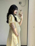 朗茵孕婦裝夏連衣裙2025新款法式寬松大碼純棉碎花針織裙夏季孕婦裙子 黃色碎花裙 XL建議130-145斤 曬單實(shí)拍圖