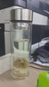 蘇泊爾（SUPOR）玻璃杯茶水分離男士水杯雙層高硼硅玻璃耐高溫大容量泡茶杯子禮物 行硯黑400mL 曬單實(shí)拍圖