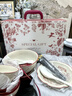 康陌法式復古餐具碗盤(pán)套裝結婚新婚禮物送新人訂婚禮品釉下彩陶瓷碗碟 4人-高定錦盒 18件套 【DIY絲帶贈送·代寫(xiě)賀卡】送貨上門(mén) 曬單實(shí)拍圖
