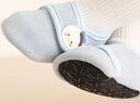 貝瑞加（Babyprints）嬰兒地板襪寶寶軟底學(xué)步鞋襪室內(nèi)早教襪套保暖隔涼腳套 藍S 曬單實拍圖