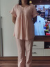 莫代爾棉睡衣女夏季短袖套頭寬松中年大碼媽媽家居服女夏天薄款套裝 #6679（莫代爾短袖長(cháng)褲） L 110-120斤 現貨現發(fā) 曬單實(shí)拍圖