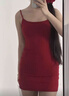 妙奕嘉紅色吊帶連衣裙純欲性感裙子女夏季2025新款顯瘦海邊沙灘包臀短裙 短款鏤空蝴蝶吊帶包臀裙【紅色】 M 【建議80-95斤】 曬單實拍圖