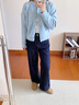 自巧[0碳天絲]小個(gè)子原牛色直筒拖地褲女2025新款寬松闊腿牛仔褲 原牛色 XS 2 曬單實(shí)拍圖