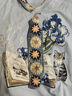 兩三事梵高文藝 夏風(fēng)逐花 2025夏季新款手鉤花領(lǐng)帶印花短袖t恤女 天藍色-y M 曬單實(shí)拍圖