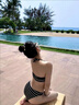 九寸陽(yáng)光泳衣女比基尼新款三件套高級感歐美條紋性感海邊度假溫泉分體三角 黑色條紋 均碼（推薦體重120斤內） 曬單實(shí)拍圖