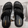 森達涼鞋男士夏季新款商場(chǎng)同款舒適平底休閑沙灘鞋1PY01BL4 黑色 44 曬單實(shí)拍圖