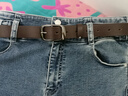 吉普（JEEP）真皮皮帶女2025新款配牛仔風(fēng)腰帶女款女士百搭韓版潮女式褲帶 黑扣咖色 95cm 曬單實(shí)拍圖
