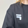 斐樂(lè )（FILA）FUSION潮牌情侶多彩短袖T恤2025新款男女短T時(shí)尚大logo短袖 A深黑-BK XS 160/84A 【寬松版型】 曬單實(shí)拍圖