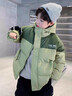 G.DUCKKIDS品牌童裝男童羽絨服新款兒童冬裝保暖羽絨外套男孩冬季拼色羽絨衣 綠色 120 cm 曬單實(shí)拍圖