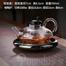 全度煮茶壺花茶壺套裝英式泡茶壺茶具加厚耐熱玻璃北歐風(fēng)格輕奢養(yǎng)生壺 小坐圓形陶爐+黑財鼠壺500lm2件 曬單實拍圖