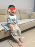 嘟嘟家寶寶薄款套裝夏季兒童T恤褲子男童短袖女童防蚊褲童裝 藍色 100 曬單實拍圖