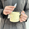 QUEENJOY高顏值蝴蝶陶瓷杯子情侶咖啡杯ins辦公室水杯輕奢風(fēng)少女馬克杯 多巴胺 薰衣草紫(帶蝴蝶勺+蓋子) 曬單實(shí)拍圖