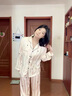 VENTION真絲帶胸墊睡衣女長(cháng)袖長(cháng)褲防凸點(diǎn)桑蠶絲家居服禮盒套裝送閨蜜 柔杏色【長(cháng)袖長(cháng)褲】 M 【建議85-100斤】 曬單實(shí)拍圖