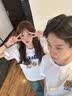 love legend情侶裝夏季短袖t恤2025新款套裝一男一女寬松半袖上衣班服定制 杏色+杏色 M 男+S女 曬單實拍圖